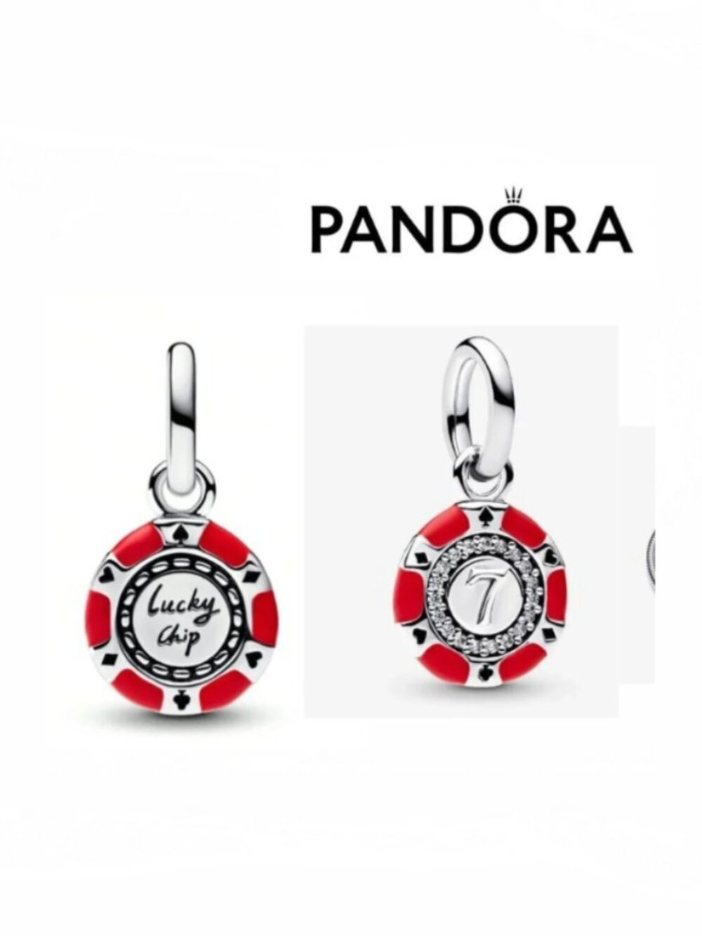 NEW Lucky 7 Chip Pendant Charm For Bracelet or Chain